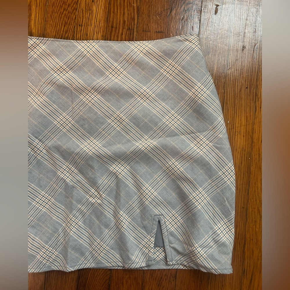 Gray Plaid Skirt